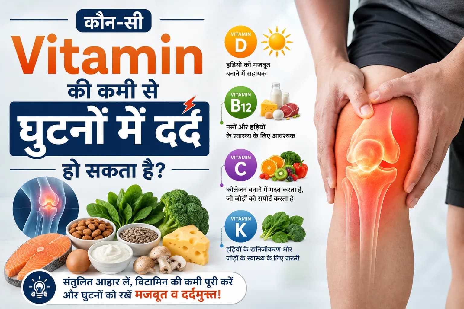कौन-सी Vitamin की कमी से घुटनों में दर्द हो सकता है?