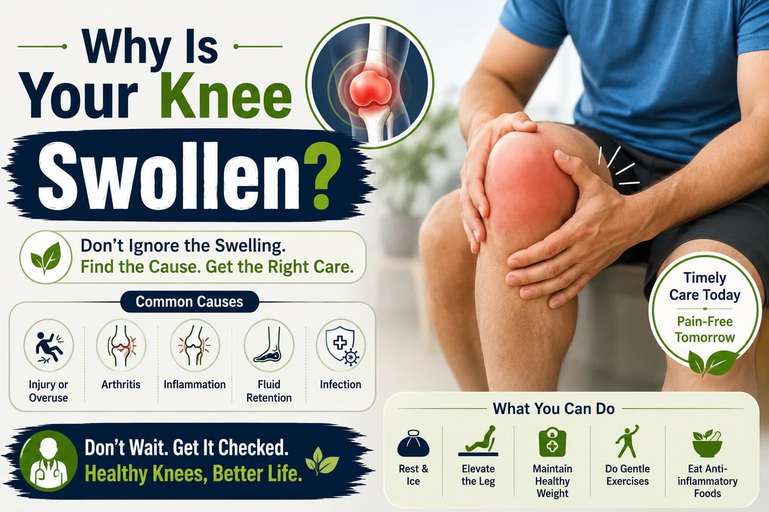 Why Is Your Knee Swollen? Causes, Symptoms & Relief
