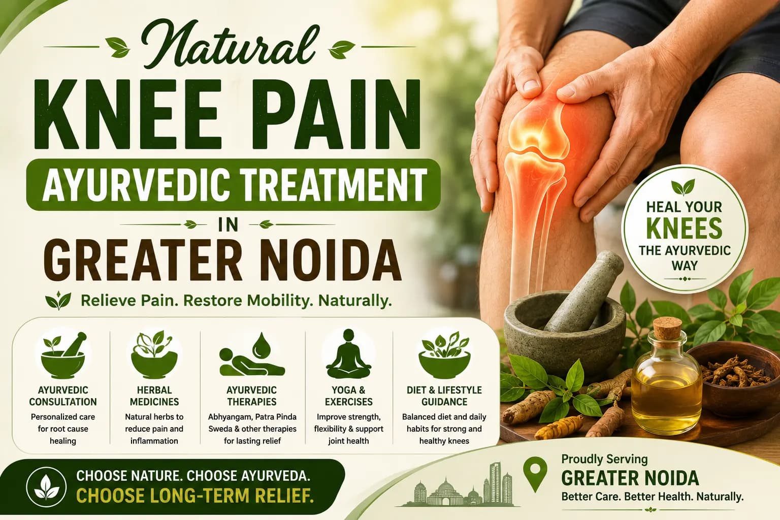 Natural Knee Pain Ayurvedic Treatment in Greater Noida